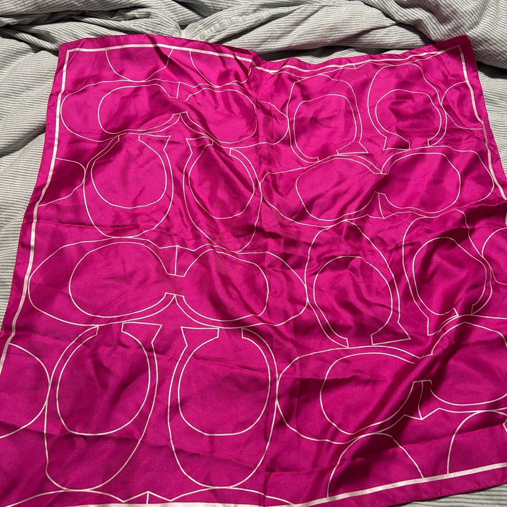 Coach Silk Patterned Silk Scarf